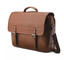 Samsonite Classic Leather Flapover One Size, Cognac