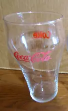 VINTAGE LARGE "COCA-COLA...COKE" GLASS, CLEAR, RED LETTERS 7" 16 OZS