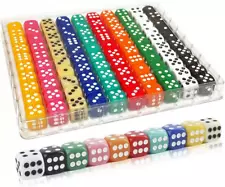 100 Pieces 16Mm Dice Set, 6 Sided Standard Colored Dices With Portable