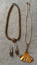 RLM Robert Lee Morris Lot Copper Sterling Necklace plus Earrings