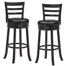 2PCS Bar Stools Swivel Bar Height Chairs with PU Upholstered Seats Kitchen