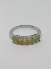 BBJ Sterling Silver 925 Ethiopian Opal Ring Size 7