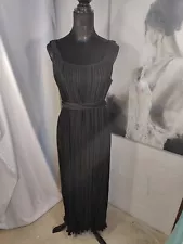 Vintage Jeanne Marc Collection Dress Long Black Yoryu Belted