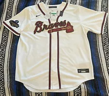 Nike NEW $150 Atlanta Braves White 2021 World Series #7 Swanson Jersey Sz XL