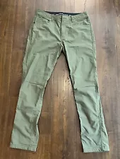 Western Rise Pants Mens Size 32 Green Stretch Outdoor Hiking Chino USA Made