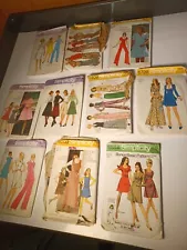 Lot of 10 Vintage Simplicity 1970's Sewing Patterns for Women CUT