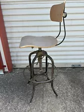 Toledo Drafting Stool Old School Vintage Industrial Adjustable Chair Mid Century