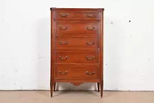 John Widdicomb French Regency Louis XVI Mahogany Highboy Dresser, 1940s