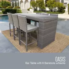 Monterey Bar Table Set Barstools 7 Piece Outdoor Patio Furniture