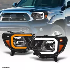 Switchback Sequential For 2012-2015 Toyota Tacoma Blk Headlights w/LED Tube Bar