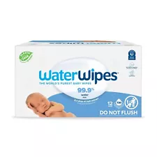 WaterWipes Original 99.9% Water Based Baby Wipes, 12 Resealable Packs (720 Total