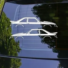 2X Car Silhouette Decal Stickers - for Ford Mustang SALEEN Foxbody Hatch