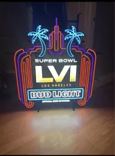 Super Bowl LVI 56 Bud Light Los Angeles LED Neon Sign Man Cave Game Room LA RAMS