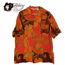 1960s Alferd Shaheen Hawaiian Shirt Mens Camp Shirt Button Down Size Large