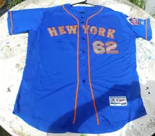 MAJESTIC & MLB SIZE 52 MENS NY METS #62 JOHN SULLIVAN JERSEY BLUE