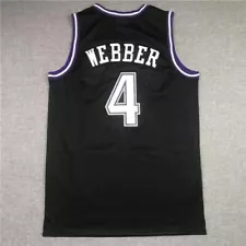 Black Purple #4 Chris Webber Sacramento Vintage Basketball Jersey all Stitched