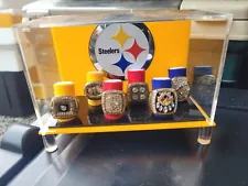 Pittsburgh Steelers 6x Superbowl champions Ring display custom acrylic case