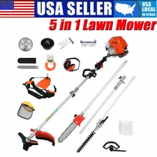 52CC 2 Cycle 5 in 1 Gas Pole Saw Brush Cutter Gas Hedge Trimmer for Tree Weed