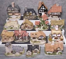 HUGE VTG Lot of 15 Original DAVID WINTER COTTAGES Nice Condition with Boxes