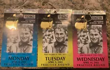 ð¥2002 USED MASTERS GOLF PRACTICE TICKETS/BADGE~TIGER WOODS~RARE! LOWEST PRICEð¥