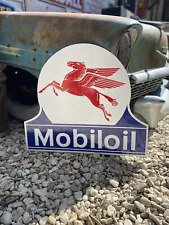 Antique Vintage Old Style Mobil Gas Oil Service Station Sign