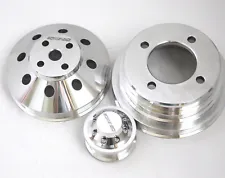 Small Block Ford Mustang 351W-302 Serpentine Aluminum Pulley Kit Crank,Water,ALT