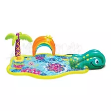 Banzai Splish Splash Kids Inflatable Water Park Play Mat for Backyard w/ Slide