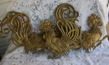 3 VERMAY METAL FIGHTING ROOSTERS MADE IN USA