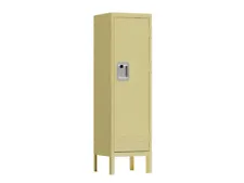New ListingYellow Metal Cabinet Home Office Storage Cabinets, Retro Wardrobe with Lockable
