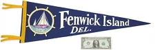 Vintage 1950s Pennant FENWICK ISLAND DELAWARE DE Sailing Sail Boat Flag Nautical