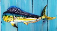 Mahi Hand Painted 18" Replica Dorado Wall Mount Sculpture Game Fish Salt Water