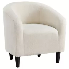 Soft Boucle Club Chair Accent Chair for Living Room Waiting Room Ivory