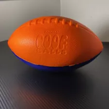 Vintage Poof Foam Football Orange & Blue Made in USA Toy Ball Outdoor Toys