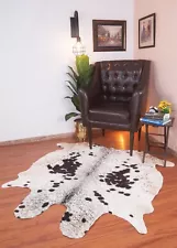 Cowhide Rug 5x5 ft Salt & Pepper Black and White Cow Skin Real Animal Hide Sale