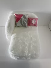 WHITE FUR CHAISE LOUNGE FOR BARBIE, MONSTER HIGH OR BRATZ DOLLS