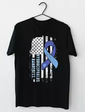 Hydrocephalus Awareness American Flag T-Shirt L Size