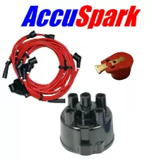 Triumph Spitfire 8mm HT Leads Distributor Cap And AccuSpark Red Rotor for 45D