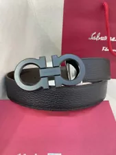 Salvatore Ferragamo Reversible Black/Brown Belt Black Buckle