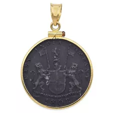 1808 East India Company Coin 18K Yellow Gold Bezel Pendant