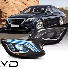 Upgrade to 19+ Style FULL LED Headlights For 2014-2017 Mercedes Benz S Class L+R