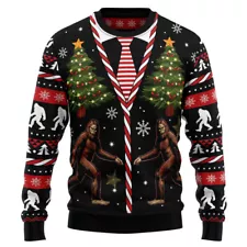 Vintage Style Bigfoot Ugly Christmas Sweater Lightweight Christmas Gift For Men