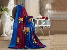 FCB Barcelona Silk Touch Sherpa Lined Throw Blanket 50x60