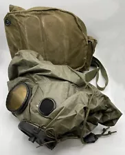 US M17A1 Biochemical Gas Mask w/ Hood Carrying Bag Vietnam War Surplus Field Kit