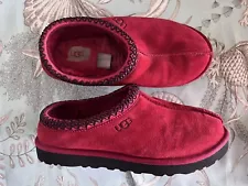 UGG Red Leather Tasman Slippers Sz 9