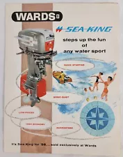 Rare Vtg Wards Sea King Outboard Motors for '58 Fold Out Catalog Pamphlet 1958