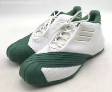 Adidas Men's T-Mac 1 FW3663 White Green Lace-Up Athletic Shoes - Size 10