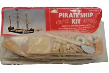 Down East Crafts Authentic Pirate Ship Model Kit Complete with Cannons Sealed