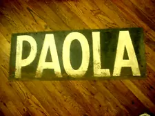 Antique Metal Frisco Railroad Train Station Depot Sign Paola Kansas