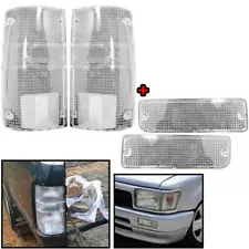 FOR TOYOTA PICKUP RN85 LN106 1988-97 FRONT BUMPER LIGHT TAIL LAMP CLEAR LENS SET (For: 1992 Toyota Pickup)