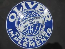 Porcelain Oliver Tractors Enamel Metal Sign Plate Size 30" Inches Round